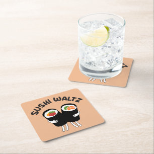 Sushi Waltz Square Paper Coaster