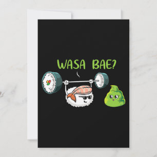 Sushi Wasabi Kawaii Japanese funny puns anime otak Invitation