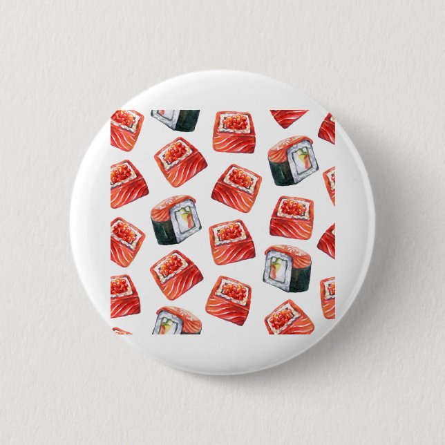 Sushi with salmon - Syake-maki 2 Inch Round Button (Front)