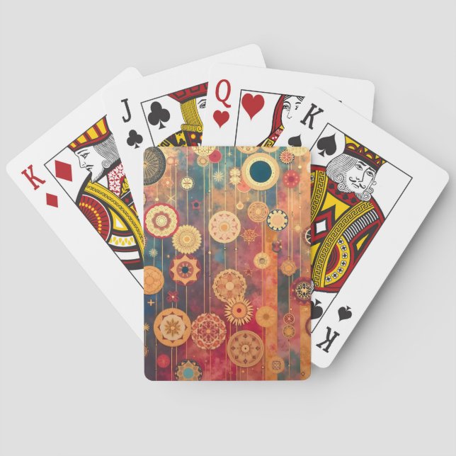 Suspended Gold Playing Cards (Back)