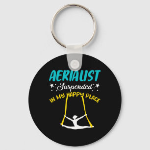 Suspended In My Happy Place Acrots Yoga Keychain