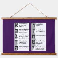 Belle Tapisserie des Dix Commandements Hébreux