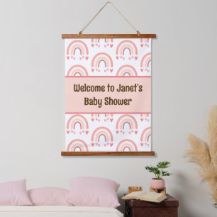 Suspendue Douche bébé tapisserie rose
