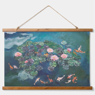 Suspendue Koi Fish Nénuphars peinture Tapisserie