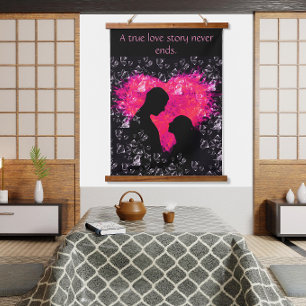Suspendue Romance Éternelle - Citation Amour Tapisserie mura