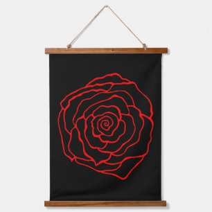 Suspendue Tapisserie d'art aux murs de rose rouge