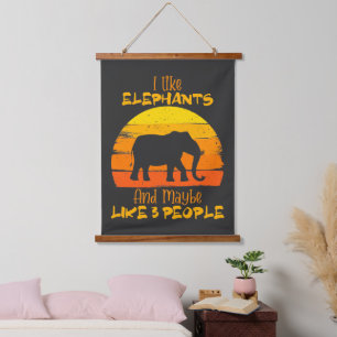 Suspendue Tapisserie d'éléphant, Cadeau d'éléphant mignon, V