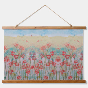 Suspendue Tapisserie - Fleurs sauvages rouges