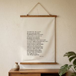 Suspendue Tapisserie Inspirante « Dieu est avec toi » Crème