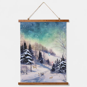Suspendue Tapisserie Pittoresque murale hiver Gnomes Skieurs