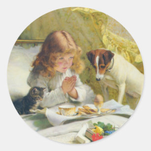 Suspense by Charles Burton Barber Classic Round Sticker