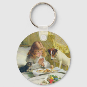 Suspense by Charles Burton Barber Keychain