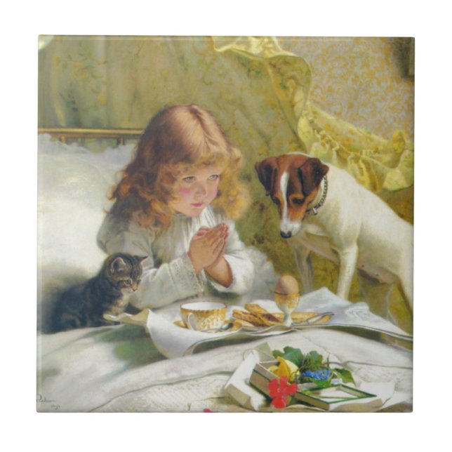 Suspense by Charles Burton Barber Tile (Front)
