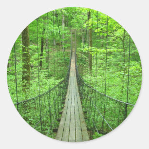 Suspension Bridge Classic Round Sticker