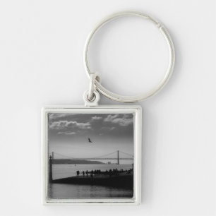 Suspension Bridge in Lisbon Keychain