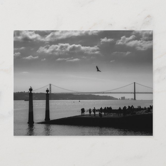 Suspension Bridge in Lisbon Postcard (Front)