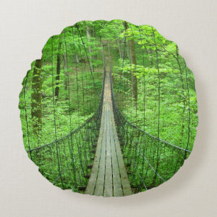Suspension Bridge Round Pillow