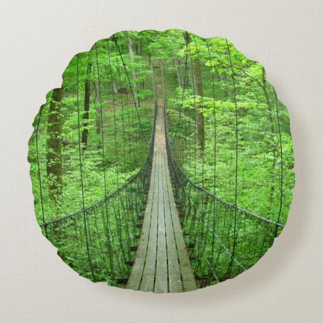 Suspension Bridge Round Pillow (Front)