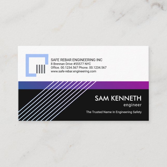Suspension Cables Re-Bar Column Engineering Business Card (Front)