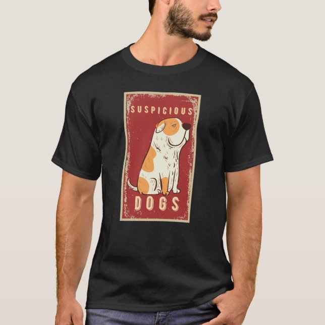  suspicious dog meme face funny T-Shirt (Front)