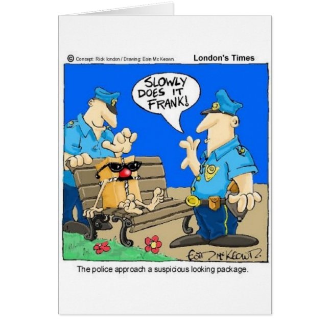 Suspicious Package Funny Police Cartoon Gifts (Front)