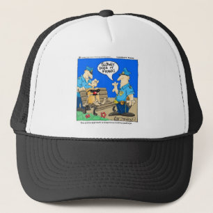 Suspicious Package Funny Police Cartoon Gifts Trucker Hat