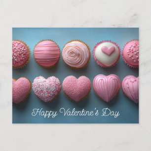 süße Herz Pralinen aus Schokolade Valentinstag Postcard