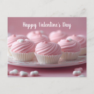 Süße pinke Cupcakes Valentinstag Postcard