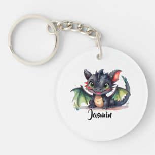 Süßer Dabydrache lächelt Keychain