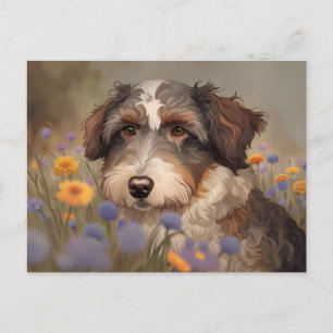 Süßes Aussiedoodle Portrait Postcard