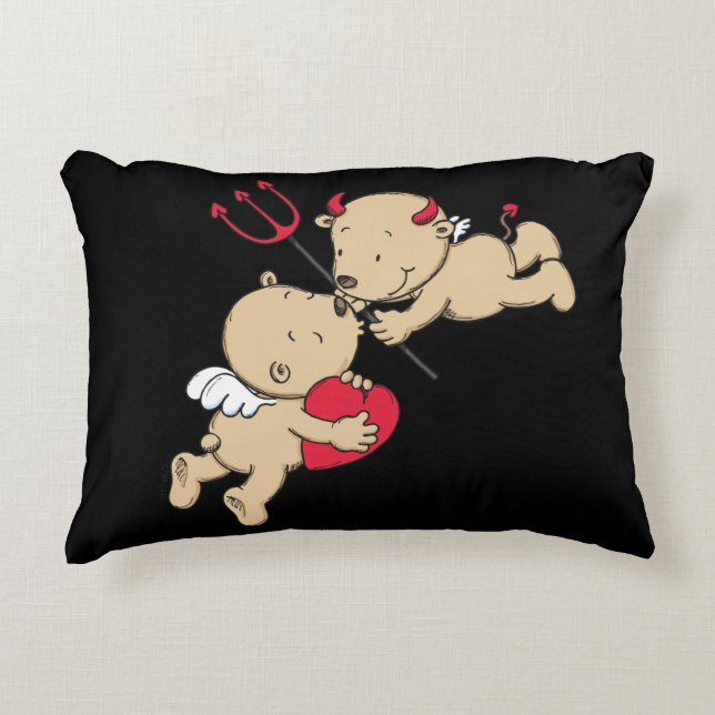 Süßes Engel & Teufel Kissen von "STEINBECK" Decorative Pillow (Front)