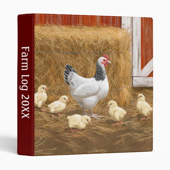 Sussex Chicken Mama Hen and Chicks Binder (Front/Spine)