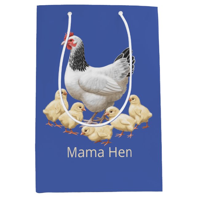 Sussex Chicken Mama Hen and Chicks Medium Gift Bag (Front)