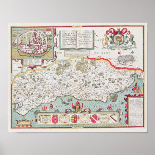 Sussex, engraved by Jodocus Hondius  from John Poster