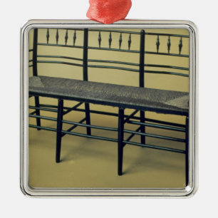 Sussex rush-seated chair (wood and rush) metal ornament