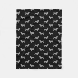 Sussex Spaniel Dog Breed Silhouettes Pattern Fleece Blanket