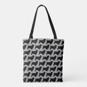 Sussex Spaniel Dog Breed Silhouettes Pattern Tote Bag