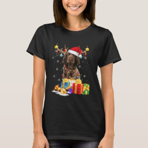 Sussex Spaniel Dog Reindeer Santa Hat Dogs Pyjamas T-Shirt