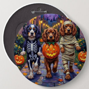 Sussex Spaniel Dogs in Halloween Costumes 6 Inch Round Button