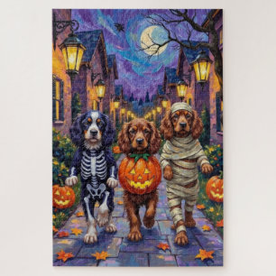 Sussex Spaniel Dogs in Halloween Costumes Jigsaw Puzzle