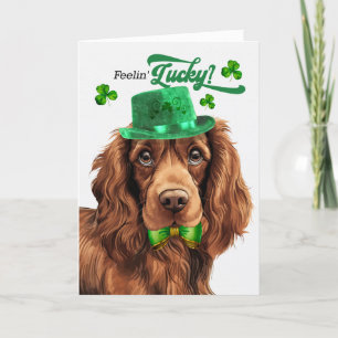 Sussex Spaniel Feelin' Lucky St Patrick's Day Holiday Card