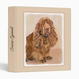 Sussex Spaniel Painting - Cute Original Dog Art 3 Binder