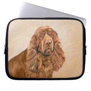 Sussex Spaniel Painting - Cute Original Dog Art Laptop Sleeve