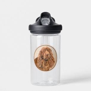 Sussex Spaniel Painting - Cute Original Dog Art Water Bottle
