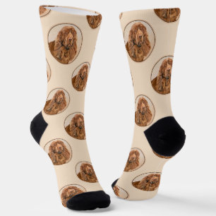 Sussex Spaniel Painting Cute Original Pet Dog Art Socks
