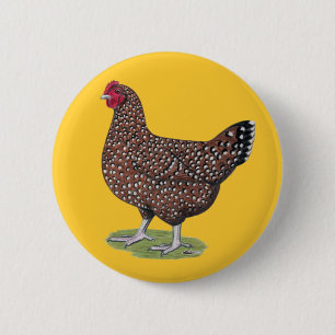 Sussex:  Speckled Hen 2 Inch Round Button