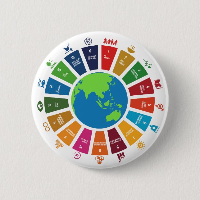 Sustainability Goals Advocacy Community Action 2 Inch Round Button (Front)