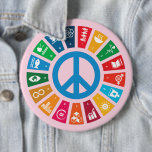 Sustainability Goals Advocacy Community Action 6 Inch Round Button<br><div class="desc">Show your support for the 17 Sustainable Development Goals with this Custom SDG 2030 Global Goals Button Pin! This 1.25 to 6-inch button is perfect for activists, students, teachers, or eco-conscious individuals passionate about climate action, equality, and ending poverty by 2030. Personalize it with your text or logo to spread...</div>