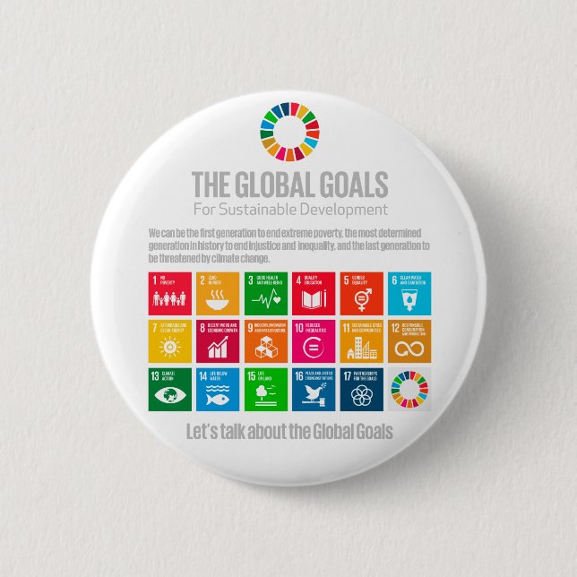 Sustainability Goals SDGs 2030 Motivational Gifts 2 Inch Round Button (Front)