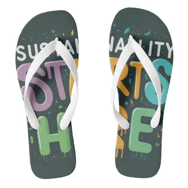 Sustainability Starts Here: Multi-Coloured Shoes D Flip Flops (Footbed)